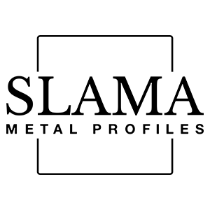 לוגו עם רקע אפור של "אלום עץ" - SLAMA METAL PROFILES